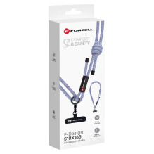FORCELL F-DESIGN S10X165 crossbody phone lanyard with adjustable length (max 82,5cm in the loop) gray purple FORCELL F-DESIGN S10X165 crossbody phone lanyard with adjustable length (max 82,5cm in the loop) gray purple