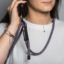FORCELL F-DESIGN S10X165 crossbody phone lanyard with adjustable length (max 82,5cm in the loop) gray purple FORCELL F-DESIGN S10X165 crossbody phone lanyard with adjustable length (max 82,5cm in the loop) gray purple