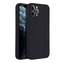 „iPhone 11 PRO“ silikoninis dėklas, suderinamas su „MagSafe“, juodas „iPhone 11 PRO“ silikoninis dėklas, suderinamas su „MagSafe“, juodas