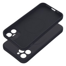„iPhone 11 PRO“ silikoninis dėklas, suderinamas su „MagSafe“, juodas „iPhone 11 PRO“ silikoninis dėklas, suderinamas su „MagSafe“, juodas