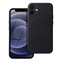 „iPhone 12 MINI“ silikoninis dėklas, suderinamas su „MagSafe“, juodas „iPhone 12 MINI“ silikoninis dėklas, suderinamas su „MagSafe“, juodas