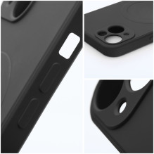 „iPhone 12 PRO“ silikoninis dėklas, suderinamas su „MagSafe“, juodas „iPhone 12 PRO“ silikoninis dėklas, suderinamas su „MagSafe“, juodas