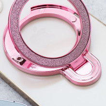 Telefono stovas CIRCLE GLITTER - priklijuojamas - rožinis