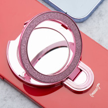 Telefono stovas CIRCLE MIRROR - priklijuojamas - rožinis