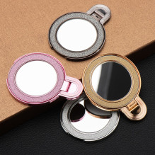Telefono stovas CIRCLE MIRROR - priklijuojamas - rožinis