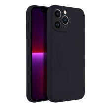 „iPhone 13 PRO MAX“ silikoninis dėklas, suderinamas su „MagSafe“, juodas „iPhone 13 PRO MAX“ silikoninis dėklas, suderinamas su „MagSafe“, juodas