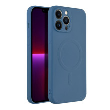 Case for iPhone 13 PRO MAX Silicone Mag Cover compatible with MagSafe blue