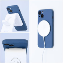 „iPhone 13 MINI“ silikoninis dėklas, suderinamas su „MagSafe“, mėlynas „iPhone 13 MINI“ silikoninis dėklas, suderinamas su „MagSafe“, mėlynas
