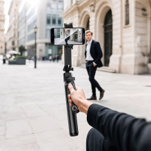 Selfie stick Hoco tripod with remote control 360 degree with auto face tracking K32 black