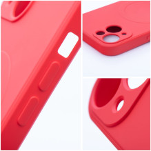 „iPhone 13 MINI“ silikoninis dėklas, suderinamas su „MagSafe“, raudonas