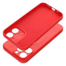 „iPhone 13 PRO“ silikoninis dėklas, suderinamas su „MagSafe“, raudonas