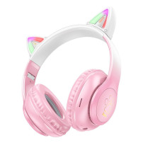 Belaidės ausinės Hoco W42 Cat Ear vyšnių žiedų formos