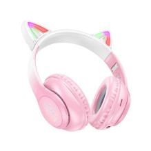 Belaidės ausinės Hoco W42 Cat Ear vyšnių žiedų formos