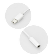 Adapter AUX Type C (male) to Jack 3,5 mm (female) white Adapter AUX Type C (male) to Jack 3,5 mm (female) white