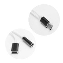 Adapteris AUX 2in1 C tipo (vyras) į C tipo (lizdas) / Jack 3,5 mm (lizdas), juodas Adapteris AUX 2in1 C tipo (vyras) į C tipo (lizdas) / Jack 3,5 mm (lizdas), juodas