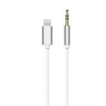 AUX laidas „Lightning“ (vyras) - 3,5 mm lizdas (vyras), baltas