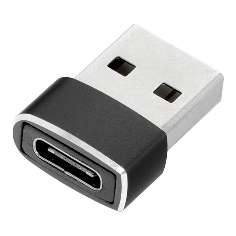 Adapteris USB C (lizdas) į USB A (kištukas), juodas