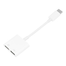 Adaptor AUX 2in1 Type C (male) to Type C (female) / Type C (female) BOX white DAC