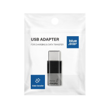 Adapteris Micro USB į C tipo „Blue Star“ – juodas Adapteris Micro USB į C tipo „Blue Star“ – juodas