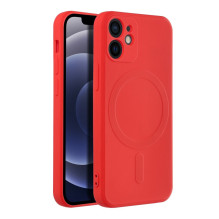 „iPhone 12 MINI“ silikoninis dėklas, suderinamas su „MagSafe“, raudonas „iPhone 12 MINI“ silikoninis dėklas, suderinamas su „MagSafe“, raudonas