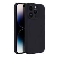 Case for iPhone 14 PRO Silicone Mag Cover compatible with MagSafe black