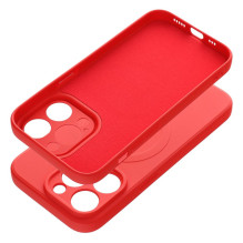 „iPhone 14 PRO“ silikoninis dėklas, suderinamas su „MagSafe“, raudonas „iPhone 14 PRO“ silikoninis dėklas, suderinamas su „MagSafe“, raudonas