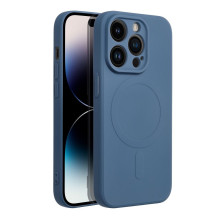 Case for iPhone 14 PRO Silicone Mag Cover compatible with MagSafe blue