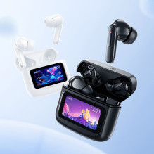 Wireless earphones Hoco with touch screen TWS EQ14 white