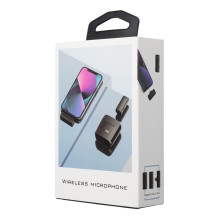 Wireless lavalier microphone Lightning with charging case S11 black