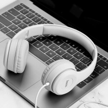 Wire headphones Jack 3,5 mm Hoco W21 grey