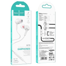 Laidinės ausinės Jack 3,5 mm Hoco M78 baltos