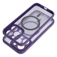 „iPhone 15 PRO“ visiškai matinis „Mag“ dėklas, suderinamas su „MagSafe“, violetinis