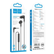 Laidinės ausinės, 3,5 mm lizdas, Hoco M102, juodos Laidinės ausinės, 3,5 mm lizdas, Hoco M102, juodos