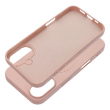 „iPhone 16“ silikoninis dėklas, suderinamas su „MagSafe“ (didele skylute), rožinis