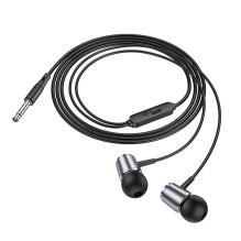 Wire earphones Jack 3,5 mm Hoco M108 metal gray