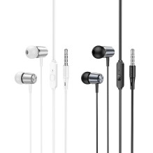 Laidinės ausinės Jack 3,5 mm Hoco M108 metalo pilkos Laidinės ausinės Jack 3,5 mm Hoco M108 metalo pilkos