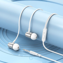 Wire earphones Jack 3,5 mm Hoco M108 silver