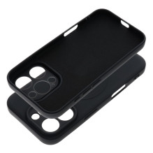 Case for iPhone 16 PRO Silicone Mag Cover compatible with MagSafe black