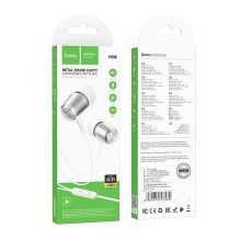 Laidinės ausinės Jack 3,5 mm Hoco M108 sidabrinės Laidinės ausinės Jack 3,5 mm Hoco M108 sidabrinės