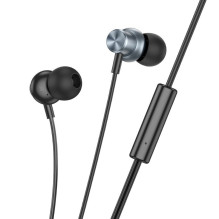 Laidinės ausinės Jack 3,5 mm Hoco M110 metalo pilkos