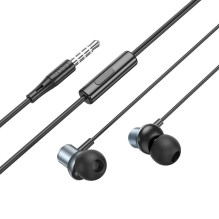 Wire earphones Jack 3,5 mm Hoco M110 metal gray