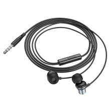 Laidinės ausinės Jack 3,5 mm Hoco M110 metalo pilkos