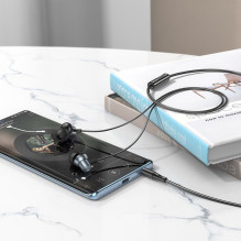 Wire earphones Jack 3,5 mm Hoco M110 metal gray
