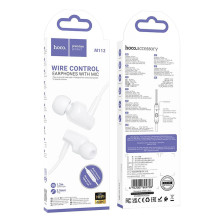 Wire earphones Jack 3,5mm Hoco M112 white