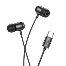 Wire earphones USB C Hoco M122 black