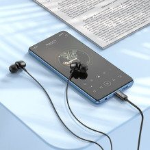 Laidinės ausinės USB C Hoco M122 juodos Laidinės ausinės USB C Hoco M122 juodos