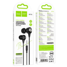 Laidinės ausinės Jack 3,5 mm Hoco M116 juodos