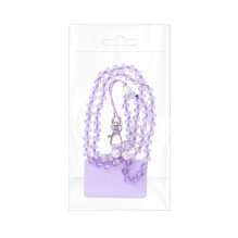 CRYSTAL DIAMOND Phone lanyard, Phone pendant / cord length 74cm (37cm in the loop) / on neck - purple CRYSTAL DIAMOND Phone lanyard, Phone pendant / cord length 74cm (37cm in the loop) / on neck - purple