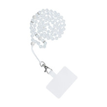 CRYSTAL DIAMOND Phone lanyard, Phone pendant / cord length 74cm (37cm in the loop) / on neck - white CRYSTAL DIAMOND Phone lanyard, Phone pendant / cord length 74cm (37cm in the loop) / on neck - white