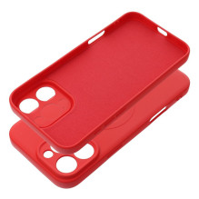 Case for iPhone 16 PRO MAX Silicone Mag Cover compatible with MagSafe red